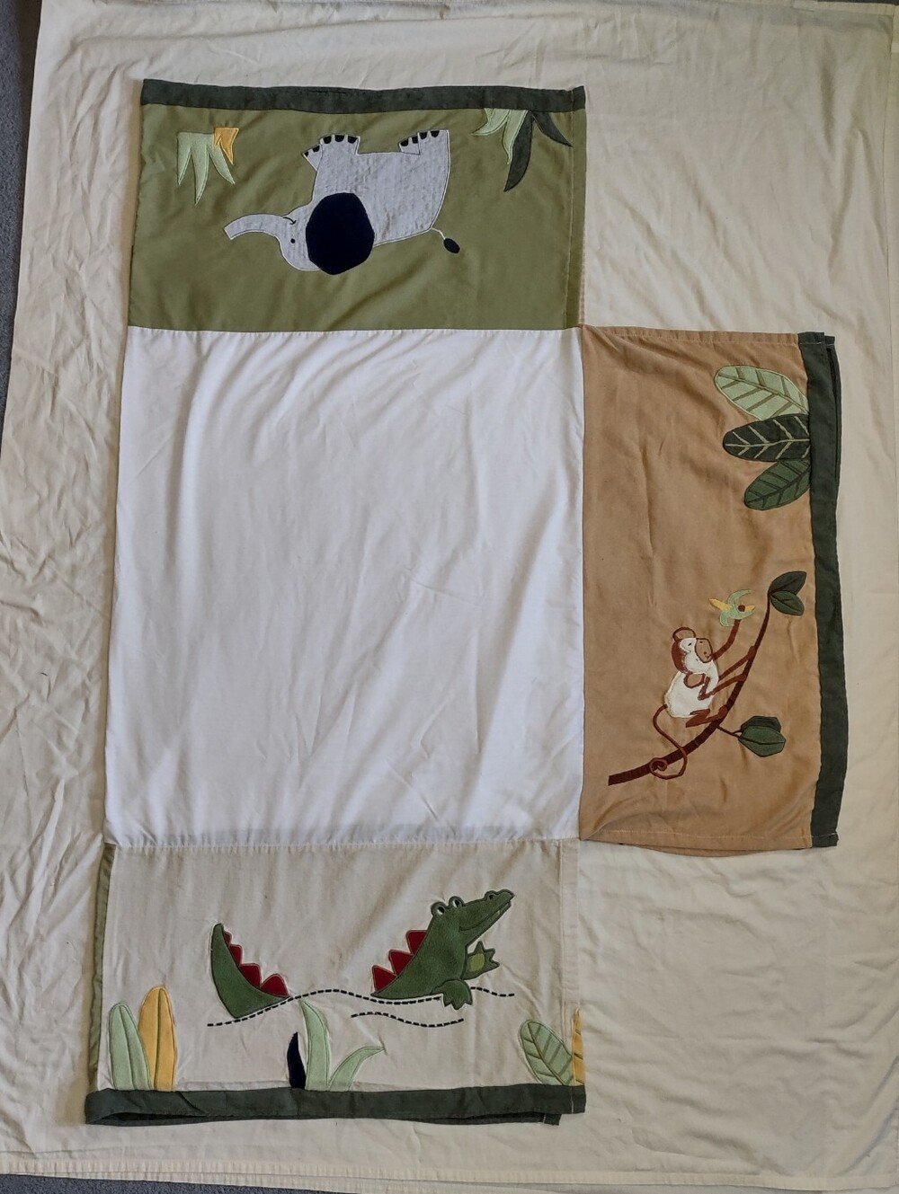 Vintage Zanzibar Toddler Bed Skirt Jungle Safari